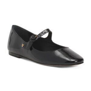 LARROUDE Black Handmade In Brazil Patent Leather Blair Ballet Flats